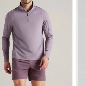 Rhone Rise 1/4 Zip Pullover Gray Stone M